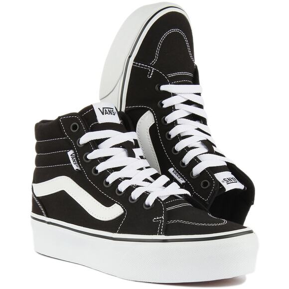 NWT Vans Women's Filmore Hi Platform Trainers Sneaker, Canvas Black White, 7.5 - Picture 4 of 5